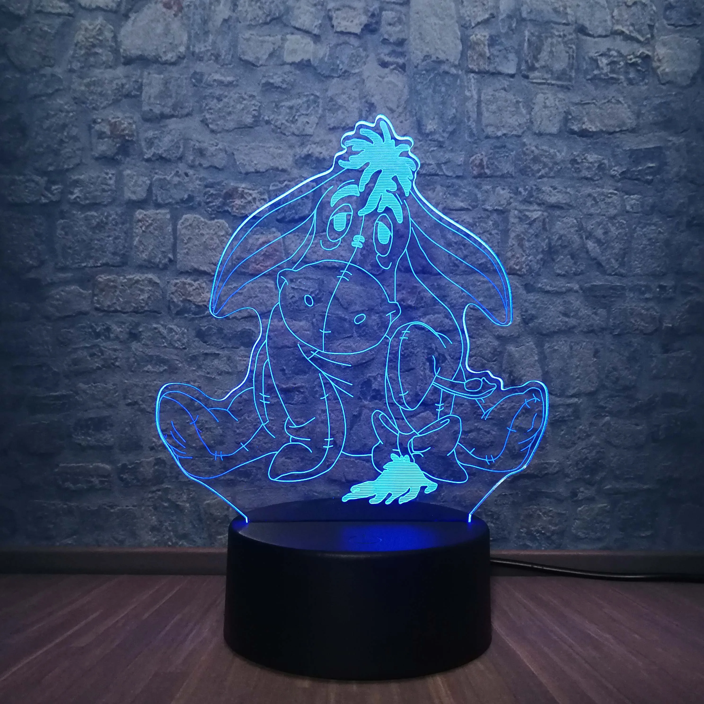 Микки Минни Маус Eeyore 3D светодиодный ночной Светильник для девочек спальный