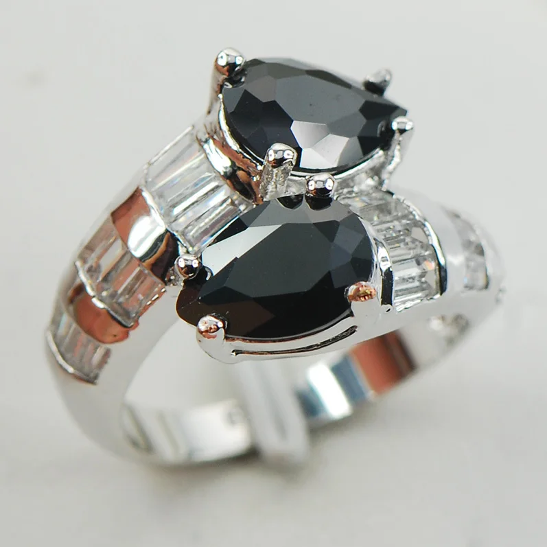 Женское кольцо из серебра 925 пробы с ониксом|ring biker|ring bedring two |