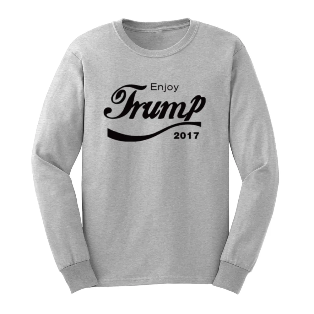 Мужские футболки с длинным рукавом s Enjoy Трампа 2017 американский президент
