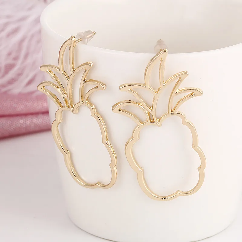 Новинка 2017 форма ананаса серьги со шпилькой для Для женщин моделькомплекты