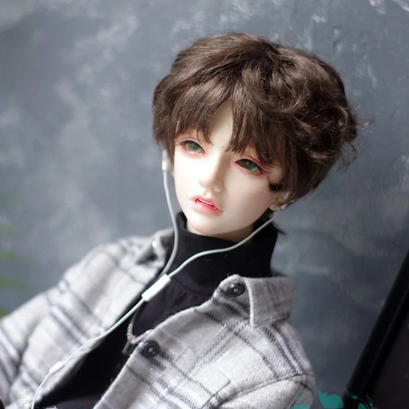 Кукла Cateleya BJD с Мохеровым париком, короткие кудрявые волосы, 1/3 uncle big female giant baby 1/4 1/6, темно-коричневый Коричный порошок - Цвет: 2