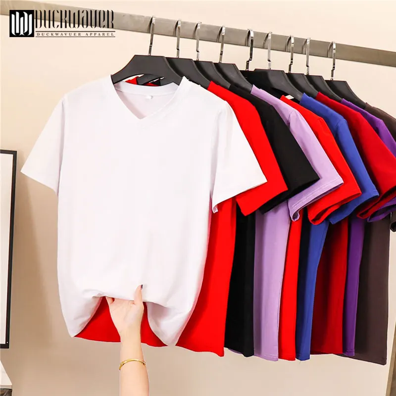 Женская футболка лето 2019 сплошной цвет короткий рукав о образный вырез хлопок