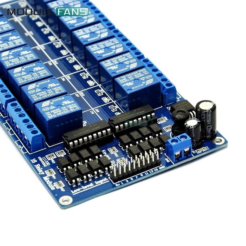 16-канальный 16CH 16 CH WAY 5V релейный Щит Модуль с оптроном LM2576 источник питания для Arduino платы
