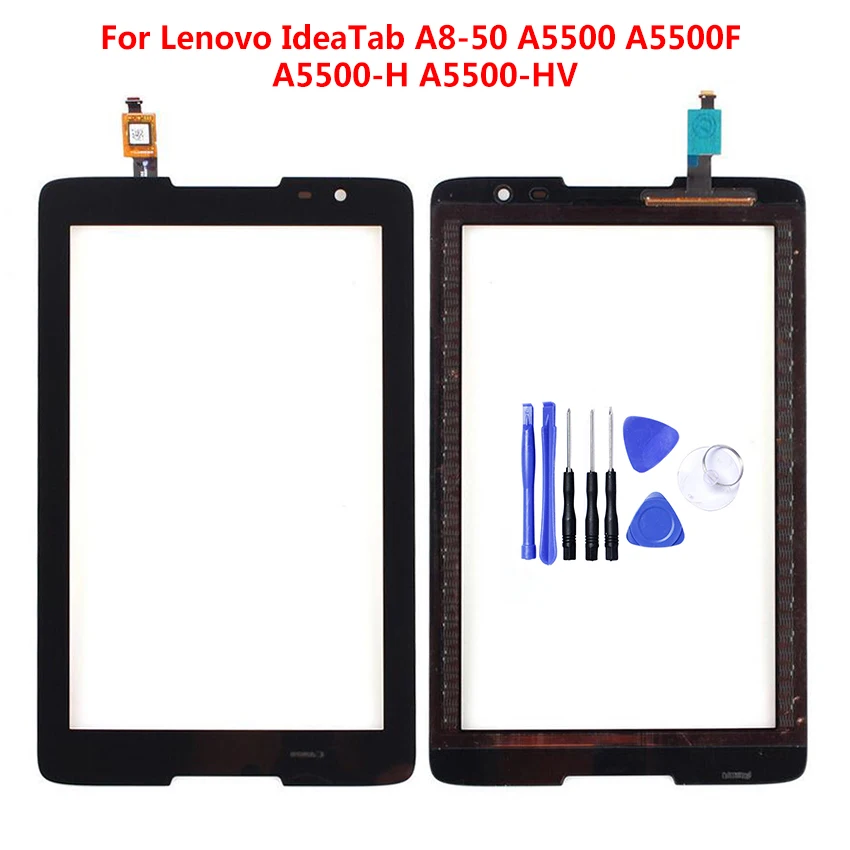 

100% Test Black Touch screen Sensor Glass Digitizer For Lenovo IdeaTab A8-50 A5500 A5500F A5500-H A5500-HV Repair Replacement
