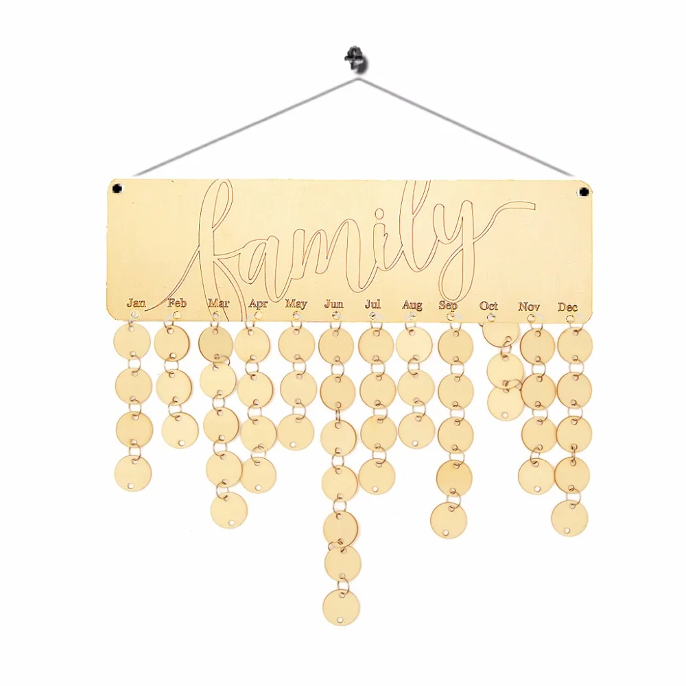 

Unique Family Wooden Decorations Crafts Hanging Decorations Sign Special Dates Calendar Board Wedding Birthday Gift