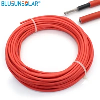 10m red and 10m blacklot 12awg 4mm2 solar cable pv wire 1500v wire copper conductor xlpe jacket tuv certifiction