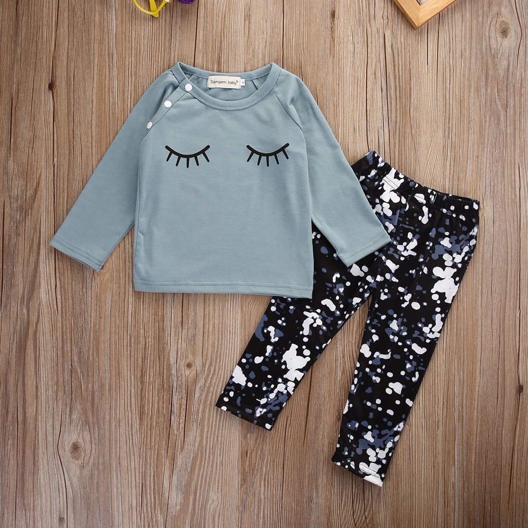 2 шт. хлопковая футболка с длинным рукавом и штаны|newborn infant|baby girl clothesinfant baby clothes |