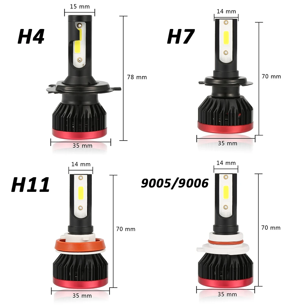 

ASLENT H7 Car Headlight Lamp 2pcs 100W 20000LM H4 H11 H1 H3 9005 HB3 9006 HB4 LED Bulb 6500K Auto Headlights Fog Lights 12V 24V