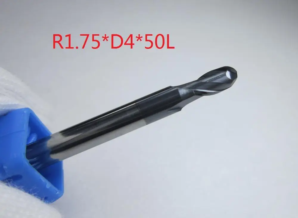 CAB2-R1.75-45 1PC HRC45 Carbide Ball Nose End Mills CNC machine ballnose milling cutter Diameter 1mm 4mm 6mm 10mm 16mm 20mm 45HRC freeshipping - Cutting Edge Length: CAB2-R1.75-45