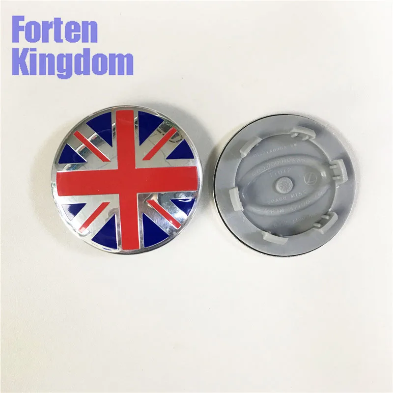 Forten Kingdom 4 Pieces Car 62mm UK Flag Logo Custom ABS Alloy Rim Hub Wheel Center Centre Caps RRJ000010XXX
