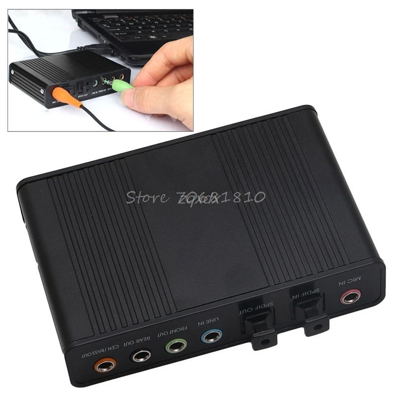 Внешняя оптическая звуковая карта S/PDIF USB 5 1 канала для ноутбука ПК Прямая
