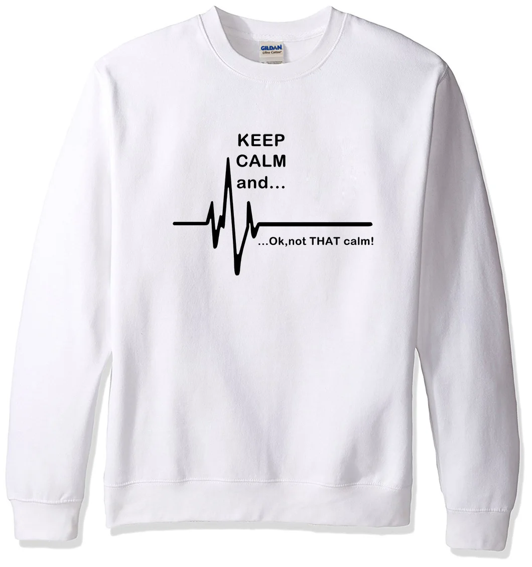 

Men's sportswear 2019 hoodies men Keep Calm and...Not That Calm Funny EKG Heart Rate print fashion sweatshirt fleece tracksuits