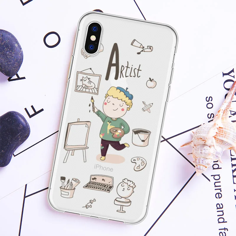 Мультяшный милый мягкий чехол для телефона с изображением учителя iPhone 5 6 6S X XR Plus