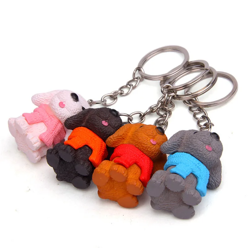 Cute Cartoon Scarf Dogs PVC Figures Toys Keychain Small Puppy Figuras Dolls Key Bag Pendants 4pcs/set 10 sets | Игрушки и хобби