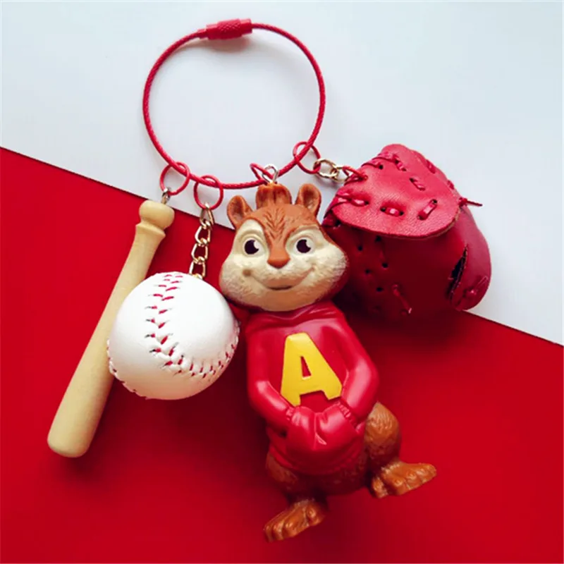 fvd Модный животный брелок с белкой милая пара брелок с бейсбольными атрибутами Подарочный автомобильный брелок для девушек женские ювелирные изделия сумка Подвеска - Цвет: fvd