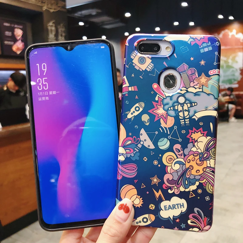 Глянцевый чехол IMD для OPPO F9 A7X R17 Pro R15 Dream A3 с синим светом oppo r11s Plus r17 r15 полностью