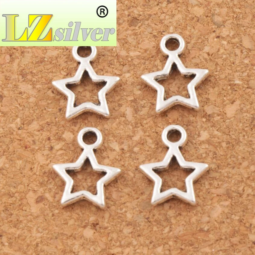 

Open Star Spacer Charm Beads 150pcs Zinc Alloy/Bronze Pendants Alloy Handmade Jewelry DIY L138 9.8x12mm