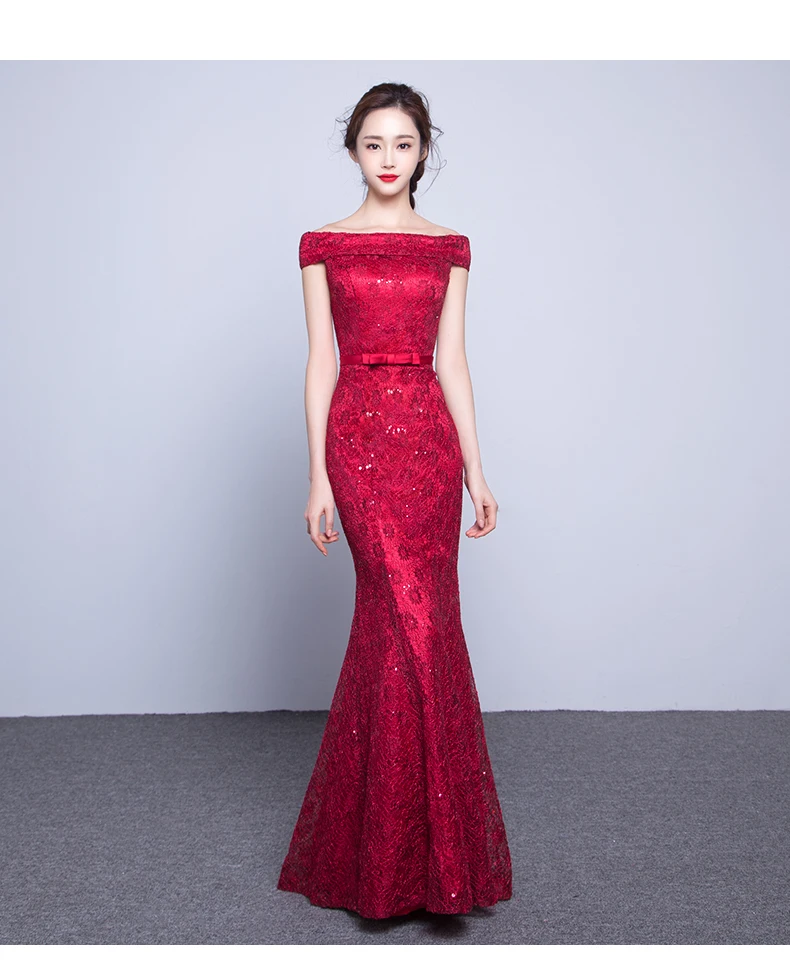 

Женское длинное вечернее платье It's yiiya, красное ТРАПЕЦИЕВИДНОЕ ПЛАТЬЕ с вырезом лодочкой на лето 2019