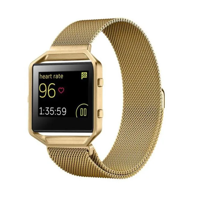 Хохлатая Миланская петля ремешок для часов для Fitbit Blaze ремешок из нержавеющей стали replalcement браслет металлический каркас браслет