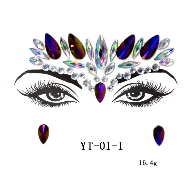 Женские 3D блестящие украшения для лица наклейки татуировки сексуальные тела