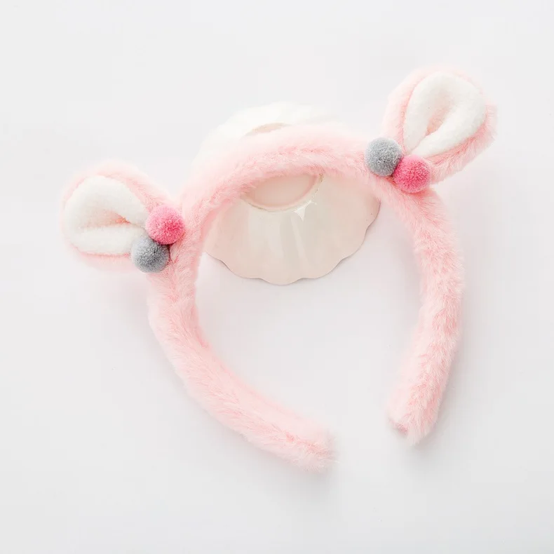 Handmade 10pcs Fashion Cute Fur Bear Ears Hairbands Color Pom Animal Hair Sticks Princess Headwear Accessories | Аксессуары для