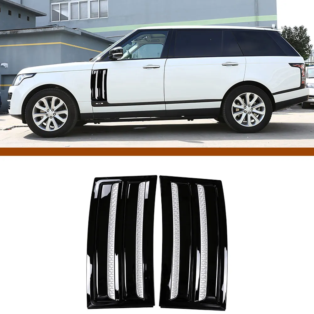 Для Land Rover Range Rover Vogue SVO- ABS глянцевый черный хром автомобильная Боковая дверь вентиляционные отверстия комплект отделка Аксессуары 2 шт