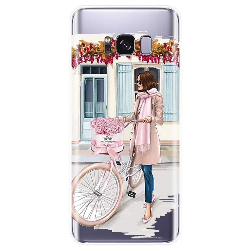 Модный Черный Коричневый чехол для телефона с волосами мамы и дочки Samsung Galaxy S6 S6EDGE