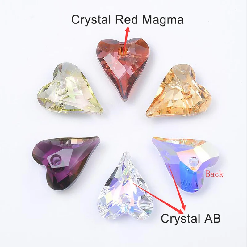 Женские серьги-подвески с кристаллами Swarovski Серебристые в форме дикого сердца на