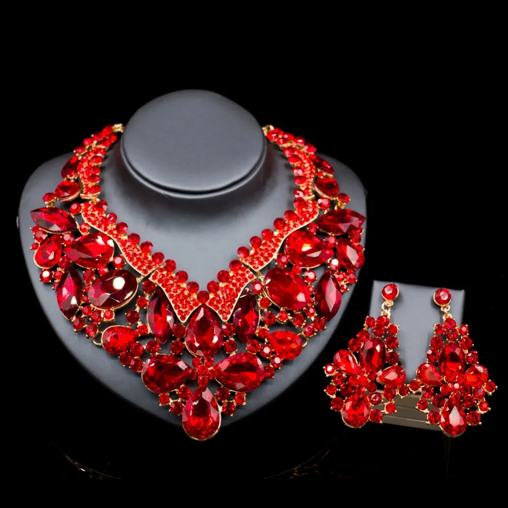 Lan palace boutique модные наборы колье шесть цветов ожерелье и серьги с австрийскими