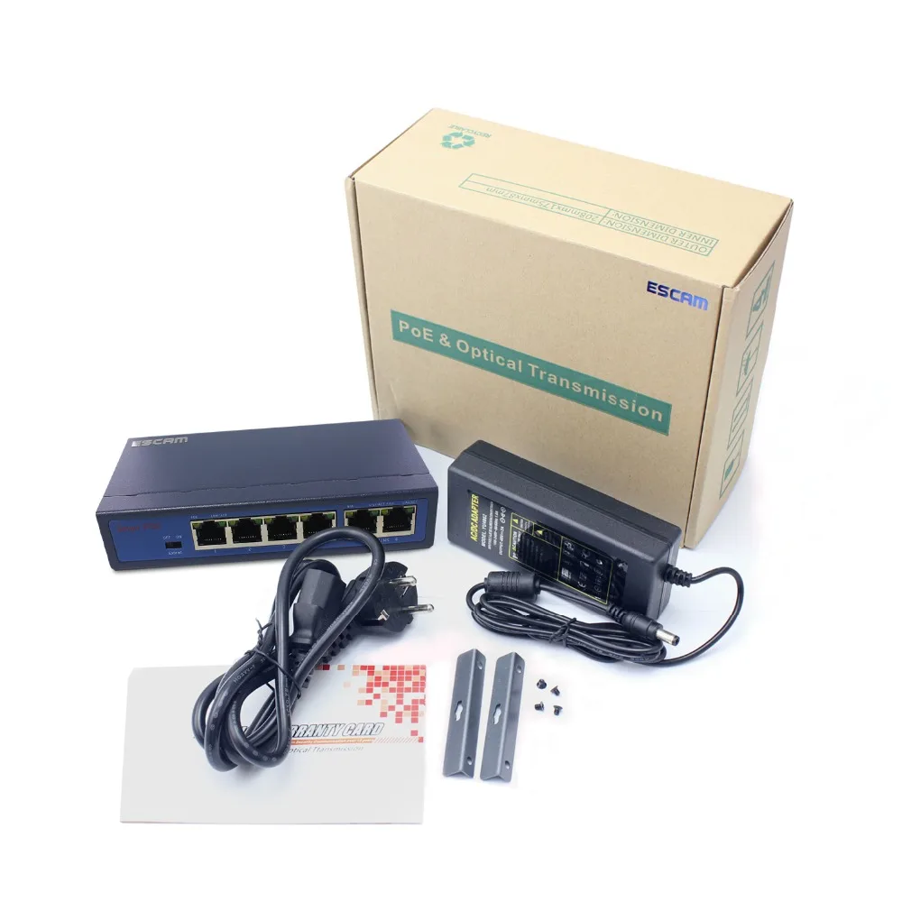 ESCAM 8CH POE переключатель для IP камеры|Камеры видеонаблюдения| |