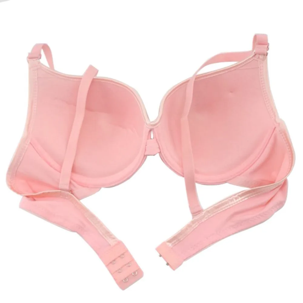 Plus Size Women Rimless Gathered Bras Glossy Full-Coverage Push Up Underwear Solid Adjusted Brassieres 105C | Женская одежда