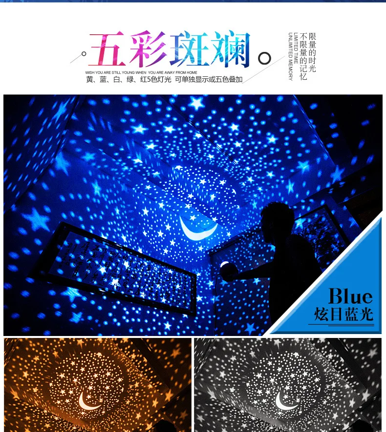 Bluethooth Speaker Projection Lamp LED Night Light 3 in 1Spin Starry Sky Star | Лампы и освещение