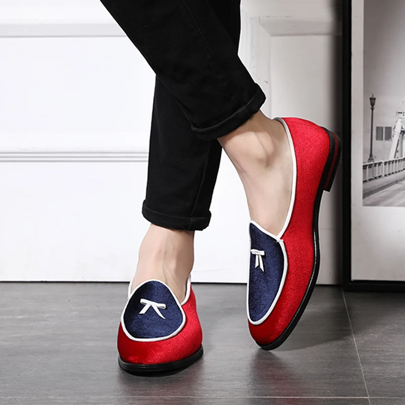 Newest Suede Loafers Men's Flats Tassel Breathable Shoes Soft Leather Slip-On Men Formal Dress Big Size 48 | Обувь