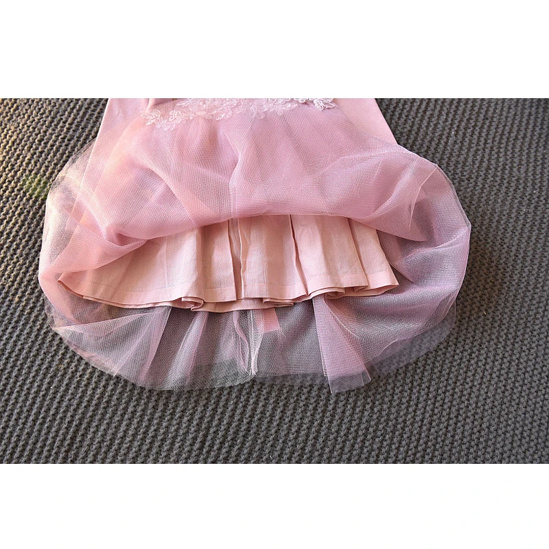 LOVE DD&ampMM Girls Dresses 2021 Autumn New Children's Clothing Fashion Lace Kidney Knit Mesh Stitching Princess Dress | Детская