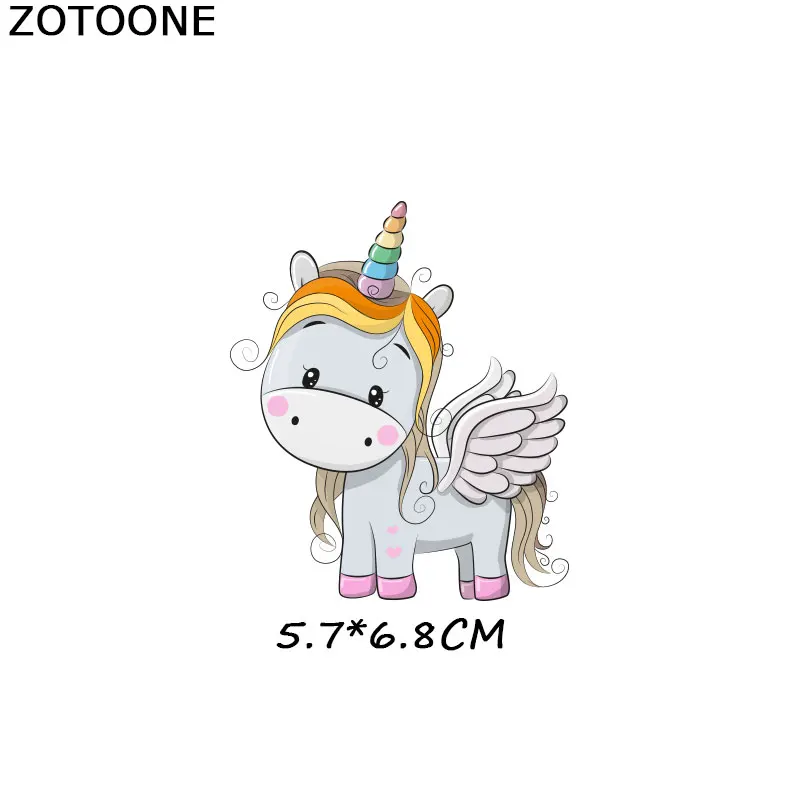 ZOTOONE нашивки с полосками, набор, железная передача, единорог, кошка, нашивки в форме собак, футболки для девочек, детская одежда, сделай сам, переводные наклейки, G - Цвет: 1086