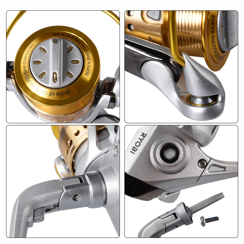100% оригинальная Рыболовная катушка RYOBI Applause sipnning 1000 2000 3000 6 + 1BB gear ratio5.1: 1/5. 0: 1max drag 2 5