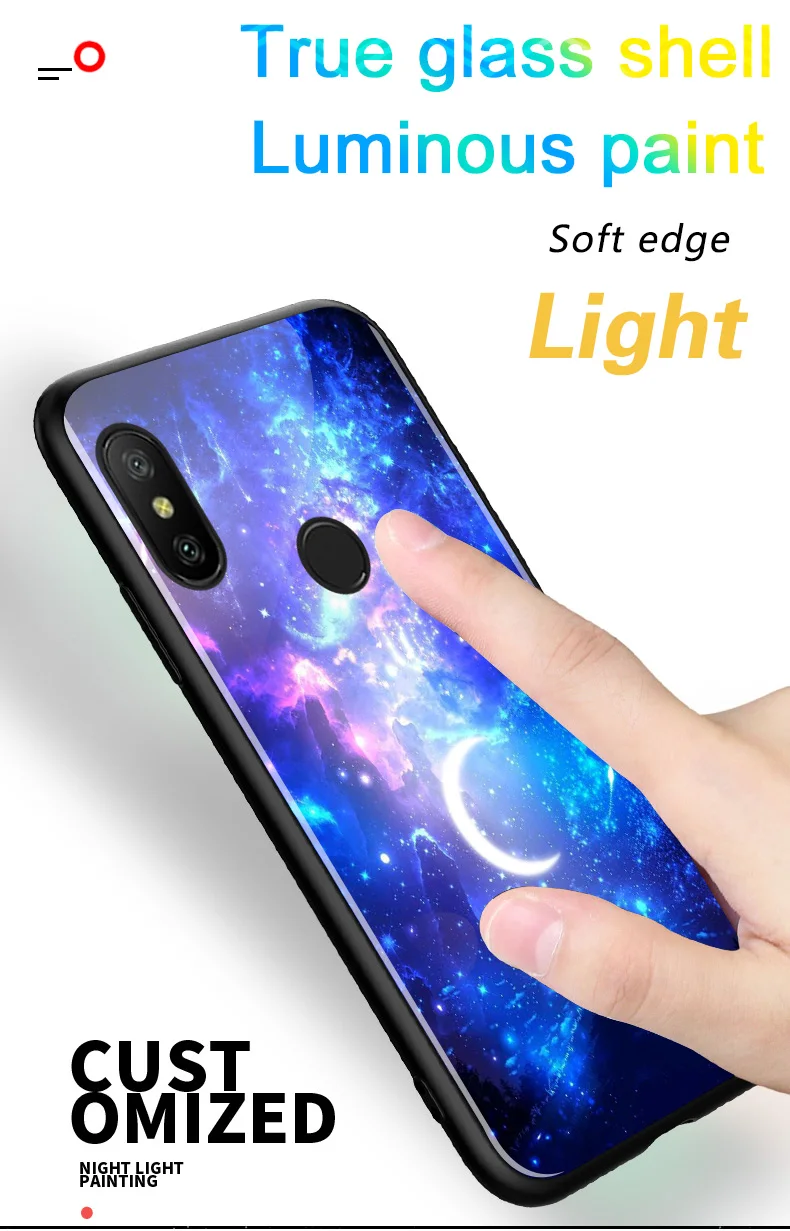 Чехол для телефона Lu mi nous s для Xiao mi Red mi 5 Plus 5A S2 космический ночной Блестящий стеклянный чехол для Red mi 6A 6 Pro/mi A2 Lite