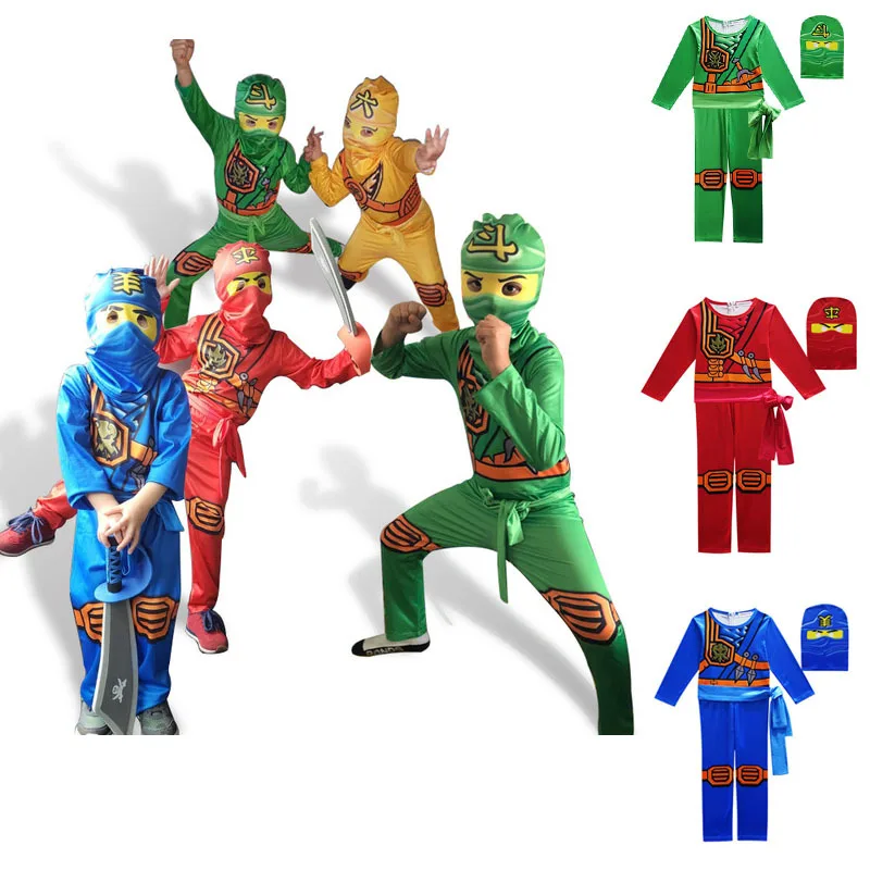 Ninjago костюм для мальчиков косплея комплект одежды детские костюмы Хэллоуина
