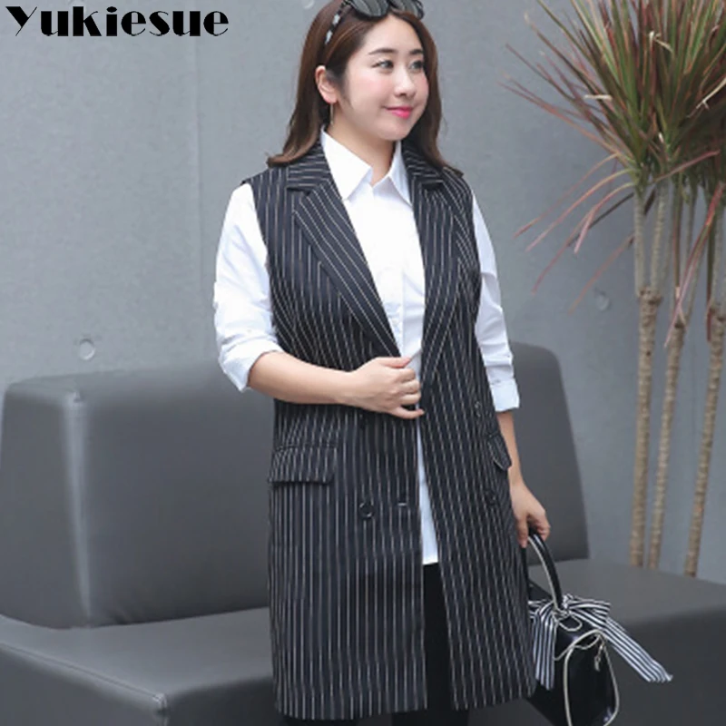 XL-9XL 2018 new Korean version of the fertilizer plus size women's long section lapel vest 200 pounds women coat | Женская одежда