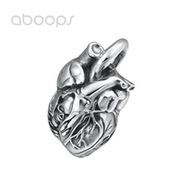 vintage 925 sterling silver anatomical heart shape pendant for men womenfree shipping