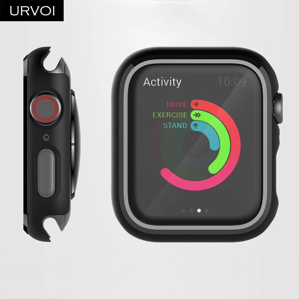 Чехол URVOI из поликарбоната для Apple Watch series 5 4 пластиковый бампер с жесткой рамкой