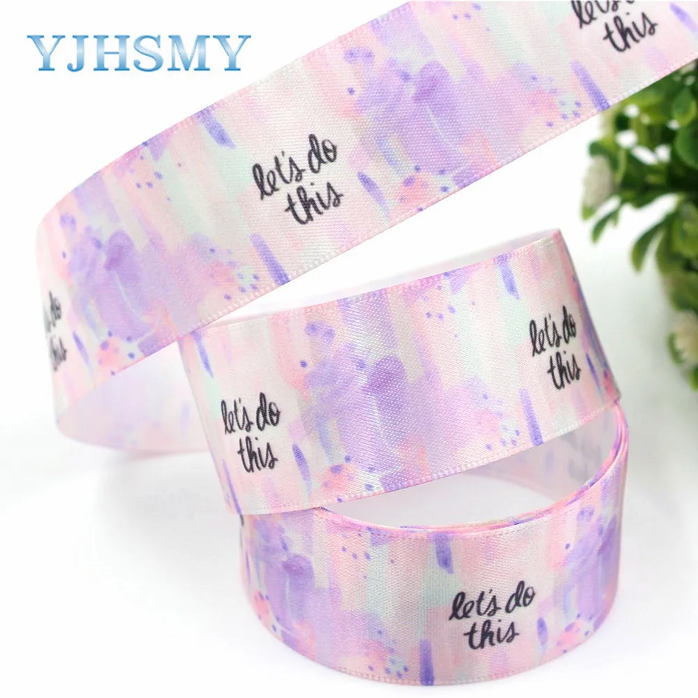 YJHSMY D 18319 1 25 мм 10 ярдов Мультфильм Цветок атласные ленты лента для шитья свадебные
