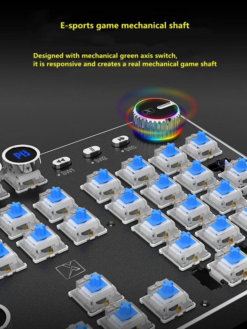 Высококлассная стимпанк механическая клавиатура с подсветкой RGB светящаяся Двухрежимная ручка Ретро металлическая панель красочная игровая клавиатура для ПК