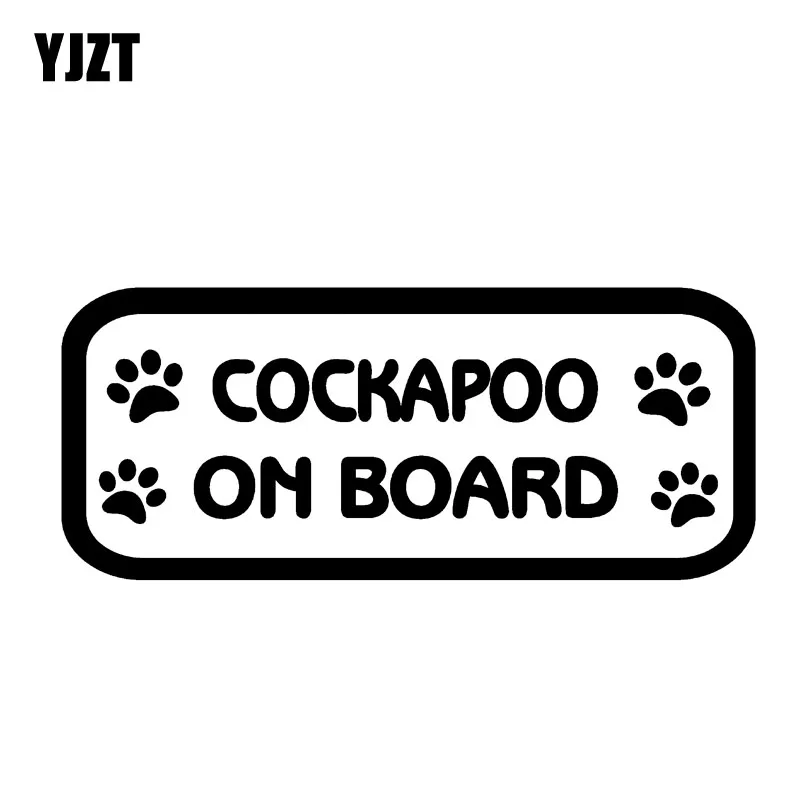 

YJZT 15CM*6.4CM COCKAPOO ON BOARD Decal Vinyl Car Sticker Black/Silver C10-00757