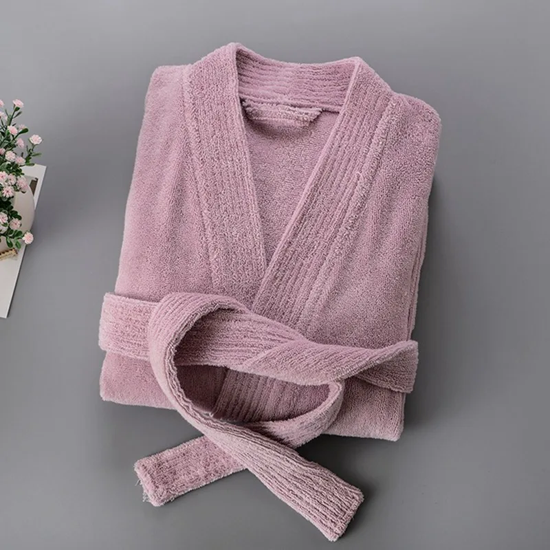 PURPLE Халат детское кимоно хлопок махровое полотенце флисовый халат пижамы Девушка Спа вечерние купальный костюм платья весна осень - Цвет: PURPLE