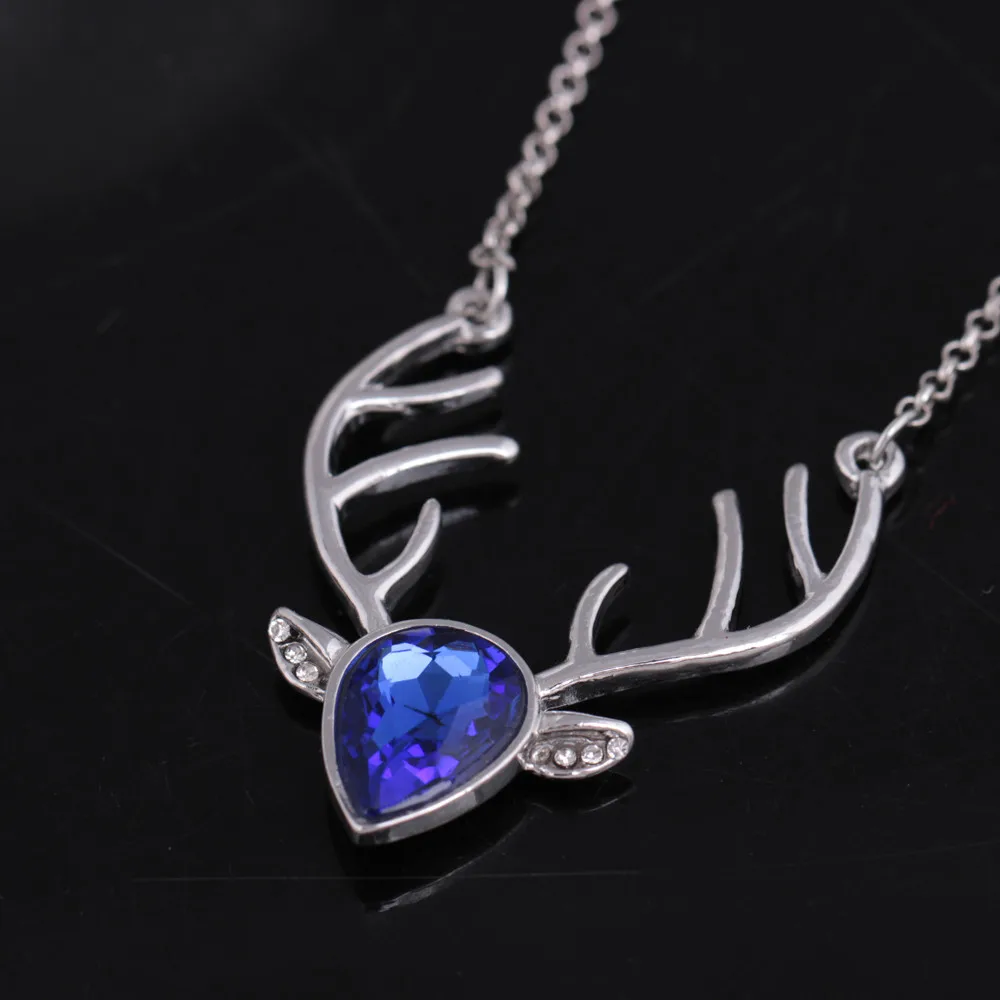 OTOKY 2019 мода новый эксклюзивный FineCrystal Рождество оленя кулон голова цепи ожерелье