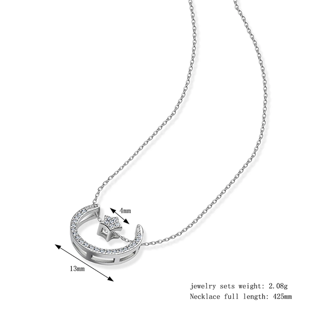 2017 Модные украшения Кристалл Звезда Луна камень cz Подвески для Для женщин