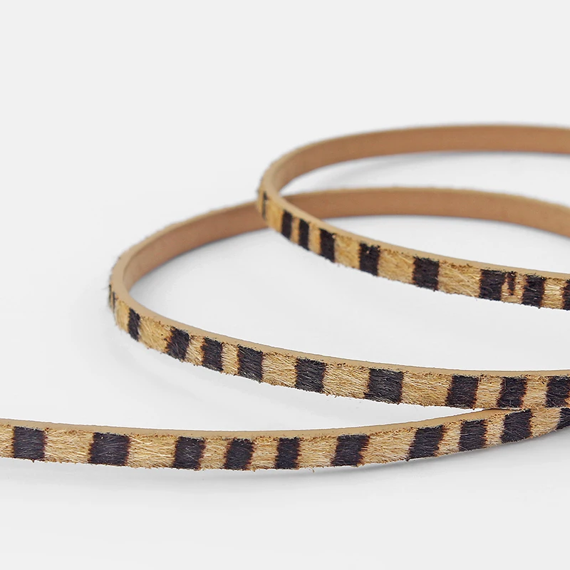 1.2meter Fashion Jewelry 5x2mm Flat Pu Leather Cord Stick Zabra/Pinto Further For Diy Making Findings Material | Украшения и