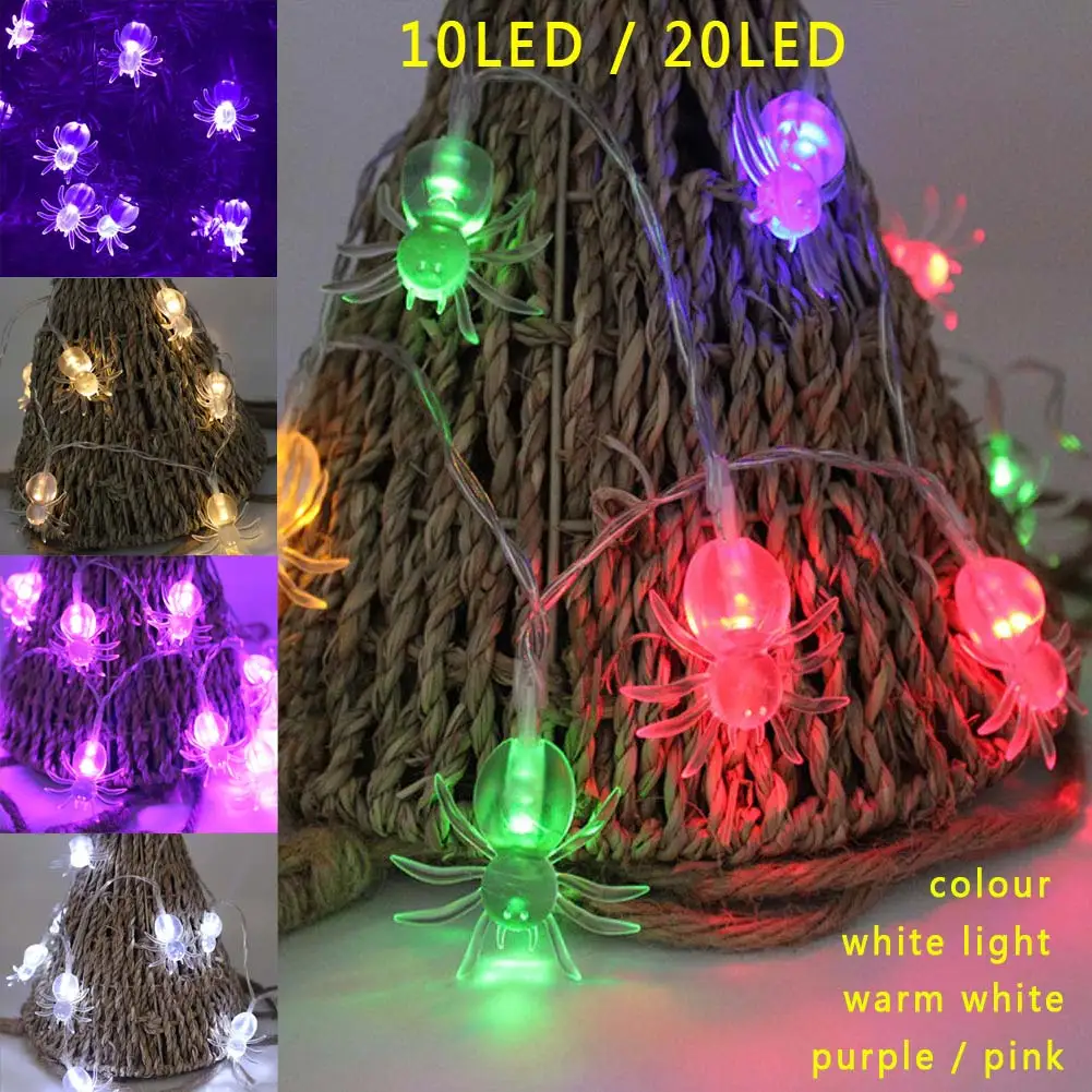 

Halloween LED Spider Fairy String Light Lamp 10led /20led Spider Strip Light Home Christmas Party Halloween Decor Lighting