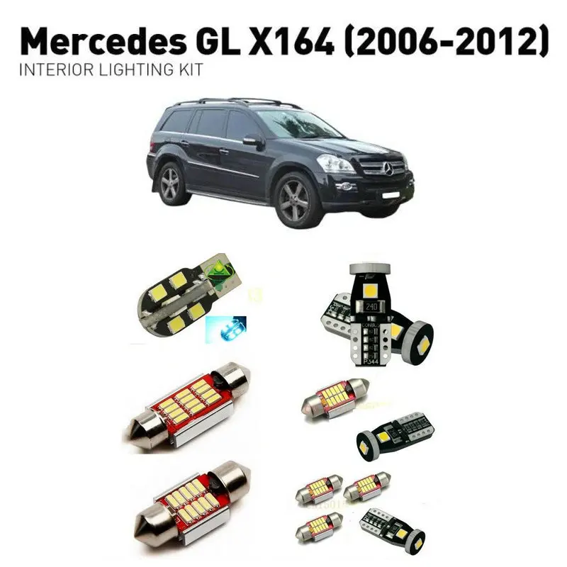 Светодиодные внутренние светильники для mercedes gl x164 2006- 18 шт. светодиодные фонари для автомобилей комплект освещения автомобильные лампы Canbus